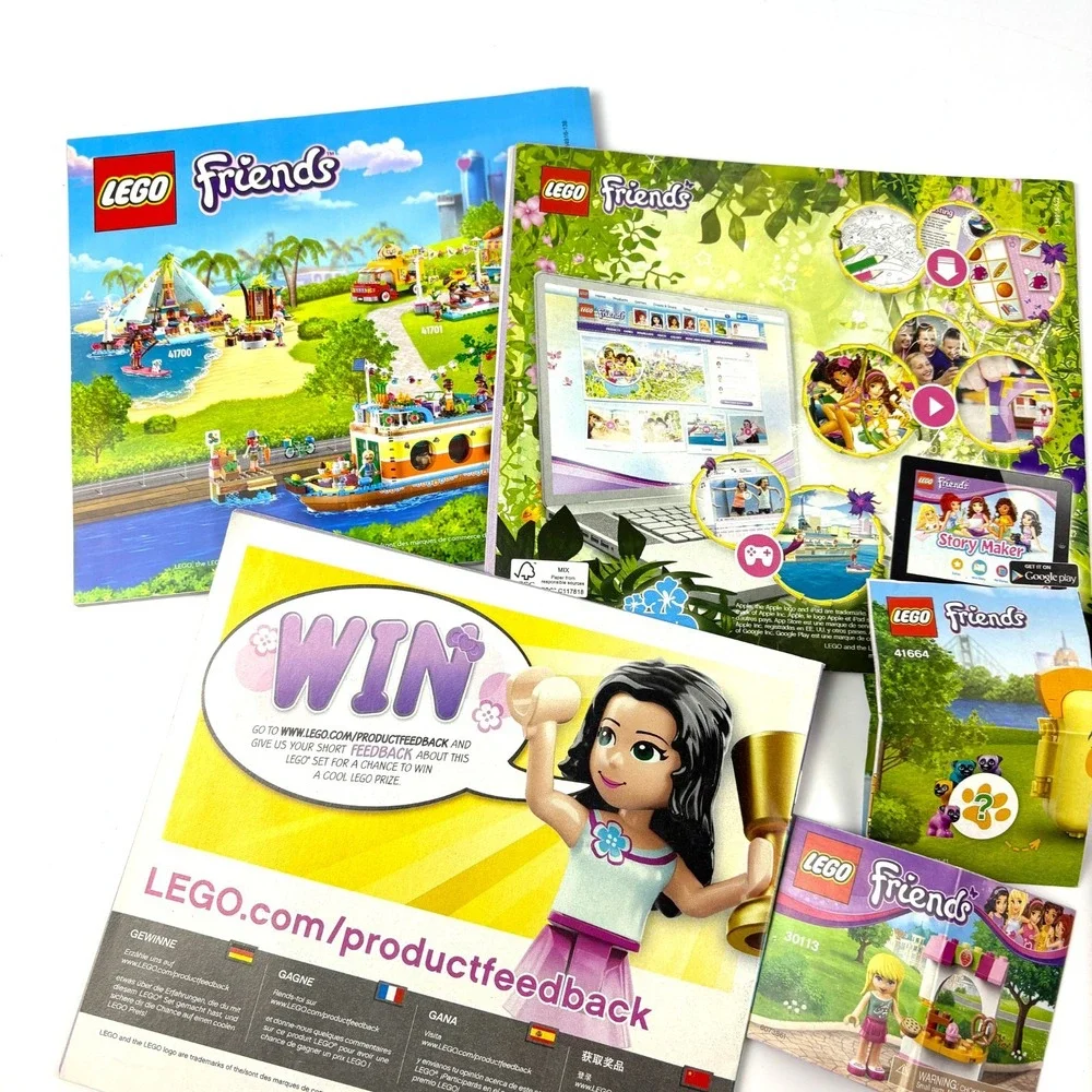 Lego Friends Lot of 6 Instruction Books Leaflets 30112 30113 41059 1 & 2 41664 +